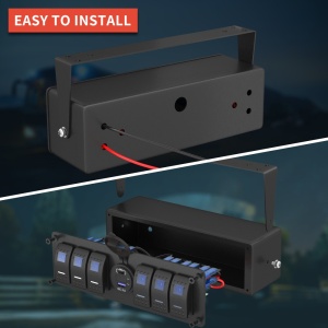 Panou cu 6 comutatoare tip rocker, Dual QC3.0 USB Charger 12V LED Ore4x4