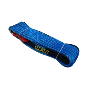 Plasmă (Cablu) sintetică troliu 10mm x 28m, 8.2t (8200 kg), cu cârlig, albastru OFM4x4