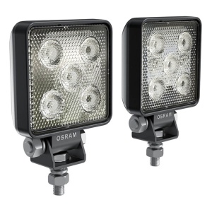 Vedere laterală a două proiectoare LED Osram VX70-WD, gata de montaj.
