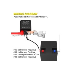 Schemă de montaj pentru releul izolare baterie cu telecomandă 200A 24V, Releu izolare baterie cu.