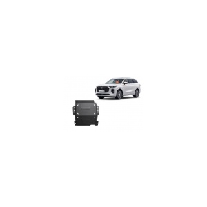 Scutul de protecție din oțel de 2mm pentru diferențialul spate al Chery Tiggo 9 prezentat alături de vehicul.