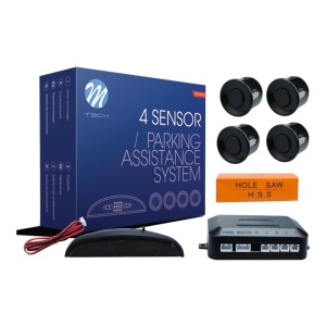 Senzori parcare spate, set 4 senzori negri, cu afișaj și avertizare sonoră, M-Tech CP4B