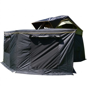 Set marchiză auto cu anexă marchiză CampTalk, 180°, 5 m², închis complet cu podea inclusă, impermeabil, montaj rapid, compatibil cu orice mașină cu bare transversale sau roof rack