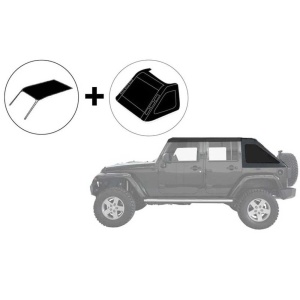 Soft top complet Fastback Jeep Wrangler JL și 4XE (2018-prezent) finisaj Black Diamond Suntop