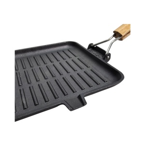 Tigaie grill din fontă cu coadă 21,5 x 21,5 cm Perfect Home - Img 4