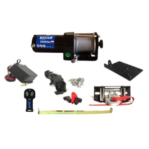 Troliu ATV 3000lbs (1361kg) 12V cablu de otel 14m Husar Winch
