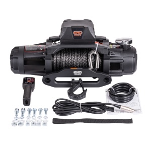 Troliu electric auto Dual Speed 13000lbs (5897kg), 12V, cablu sintetic, 25m, raport 201:1 / 100:1, EMD Winch
