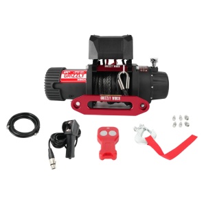 Troliu electric Grizzly Winch 8500lbs (3855KG) 12V Cablu Sintetic 18m Raport 150:1