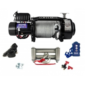 Troliu Husar Winch 18000 lbs (8165 kg) 24V Cablu de oțel 28.5m