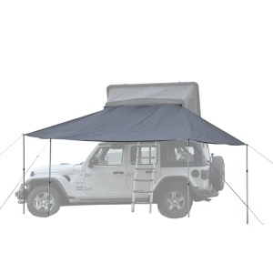 Universal awning 295 x 528 x 190 cm black with telescopic poles Wild Land