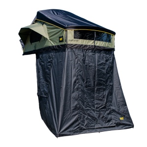 Anexă pentru cort auto, închis complet, cu podea, impermeabil, cu prindere rapidă prin banda scai, 210 x 225 x 190 cm, compatibil cu cortul de acoperiș auto Whisper 140 CampTalk