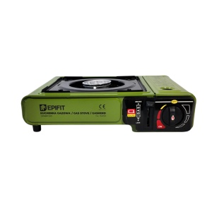 Aragaz camping pe gaz SPARK100 Green, 2500W, aprindere piezo, alimentare duală, Epifit