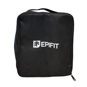 Geantă de transport neagră, inclusă, cu logo-ul brandului Epifit.