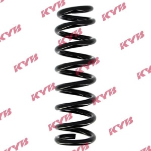 Arc elicoidal față KYB de 367 mm, cu logo-ul brandului vizibil în fundal, Isuzu D-Max II 2.5D (2012-2018).