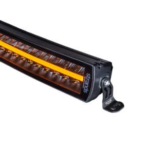 Bară LED Siberia DRC 56,6 cm, 200W, 6316 lm, rază 424 m, 5700K, fascicul optimizat, alb/galben, aluminiu negru, suport inox, DT-4PIN, 10-40V, rezistent la apă și praf (IP67/IP69K), Strands