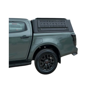 Black hardtop for Isuzu D-Max (2021-2025), equipped with 3 multifunctional folding doors AQM Q80 - Img 6