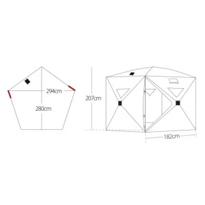 Cort multifuncțional cu izolație termică pentru camping, saună sau pescuit la gheață – Star Hub Wild Land