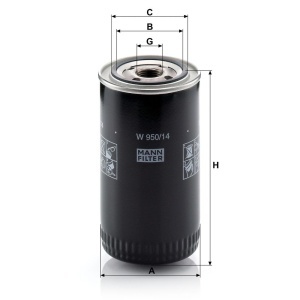 Filtru ulei Nissan Patrol 160, 260 (1979-1990) 3.3 TD SD33T, 3.3 D SD33/SD33T Mann Filter - Img 3