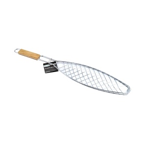 Grătar închis pentru pește, legume, cu mâner din lemn 56,5 cm Perfect Home