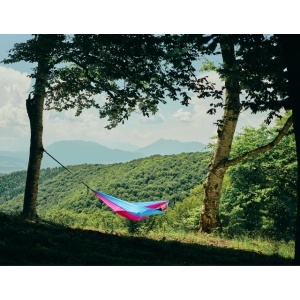 Hamac portabil din nylon tip parașută hikerjoy, 225 kg, Pink Sky Blue, Hikerjoy