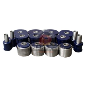 Kit bucse Toyota Land Cruiser 70/73 (după 1991) Excentrice Poliuretan Albastre 85 ShA cu bucse caster metalice 35mm Elast-Pol
