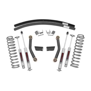 Kit suspensie Jeep Cherokee XJ (1984-2001) lift 3" (75 mm) față, 1,5"-2" spate, 4 amortizoare N3 Rough Country