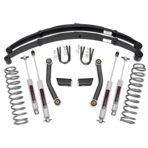 Kit suspensie Jeep Cherokee XJ (1984-2001) lift 7,5 cm cu bascule inferioare față și 4 amortizoare N3 Rough Country