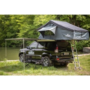 Marchiză auto 2,5×2,5 m, poliester 600D, impermeabilă PU2000, cu stâlpi incluși, Overlander
