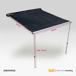 Marchiză auto CampTalk, 200 x 250 x 210 cm, acoperire 5 m², 10 kg, rezistent la apă, montaj rapid, compatibil cu orice mașină echipat cu bare transversale sau roof rack