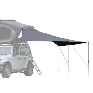 Marchiză universală 295 x 528 x 190 cm negru cu stâlpi telescopice Wild Land - Img 2