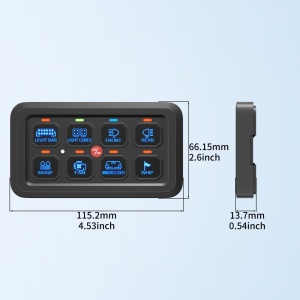 Panou de control universal cu 8 butoane pentru accesorii electrice 12V/24V, 1200W, ORE4x4 - Img 3