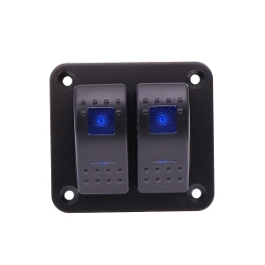 Panou universal cu 2 butoane tip Carling 12V pentru sisteme auxiliare, iluminare LED albastră, ORE4x4
