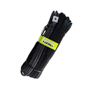 Plasmă (cablu) sintetică troliu 8mm x 30m, 6700 kg, cu cârlig, negru Emd4x4