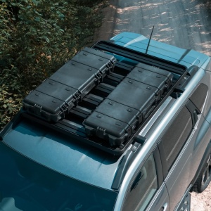 Portbagaj Aluminiu Slim Dacia Duster (2024+), 135 x 115 cm, montare pe barele transversale, kit de montare inclus, AQM4WD T40