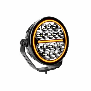 Proiector LED 7″ (17,8 cm), 80W, 5130 lm, rază 572 m, 5700K, fascicul extins, lumină poziție alb/chihlimbar, carcasă aluminiu, suport inox, cablu 0.5 m, consum 69W, 10-32V, rezistent la apă și praf (IP67/IP69K), Siberia NRS Strands