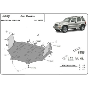 Scut cutie de viteza Jeep Grand Cherokee WK - WH (2004 - 2010), protejează cutia de viteză, gorsime 2 mm