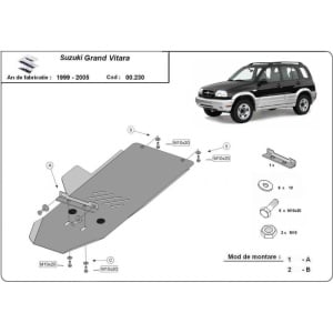 Scut cutie de viteza Suzuki Grand Vitara (1998-2005), Grand Vitara XL-7, grosime 3 mm, otel, vopsit in camp electrostatic