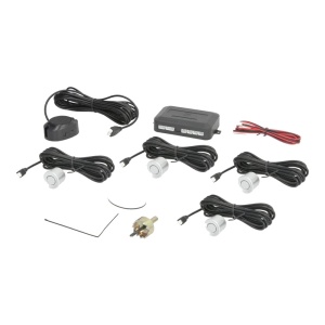 Senzori parcare spate, set 4 senzori argintii, cu avertizare sonoră, M-Tech CP7S