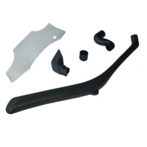 Componentele kitului de snorkel, incluzând șablonul de montaj și tubulatura.