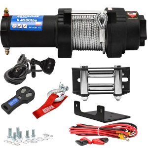 Troliu ATV 4500lbs (2041kg) 12v Cablu de Otel 14.5m Husar Winch