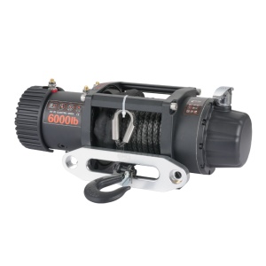 Troliu electric auto EMD Winch 6000lbs (2722kg), 12V, cablu sintetic, 15m, raport 173:1