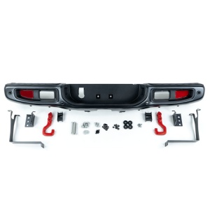 Bară spate OFD din oțel pentru Jeep Wrangler JL (2018-2023), cu componentele incluse.