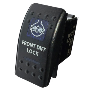 Comutator tip Carling pornit/oprit 12V/24V pentru blocare diferențial față, iluminare albastră, ORE4x4