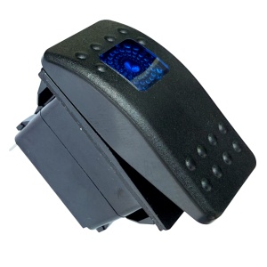 Comutator tip Carling pornit/oprit iluminat albastru 12V/24V, 3 pini, universal, ORE4x4