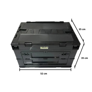 Cutia de depozitare cu dimensiunile sale principale indicate.