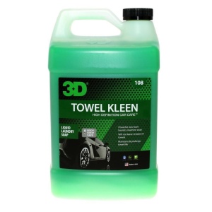 Detergent 3D Towel Kleen, pentru lavete și prosoape microfibră, bumbac, spumă, lână, fără reziduuri, spumare redusă, aromă citrice, 3.78 L, 3DProducts