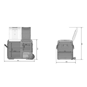 Frigider si congelator auto portabil cu roti 50 L, cu compresor, alimentare 12V/24V/220V, Bluetooth, control digital, -20°C +20°C EMD4x4 - Img 12
