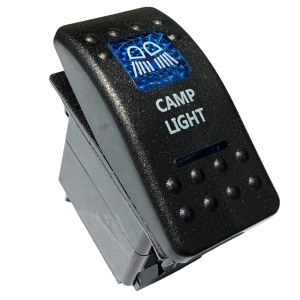 Întrerupător tip Carling pornit/oprit universal 12V/24V pentru lumină de campare, iluminare LED albastră, ORE4x4 - Img 2