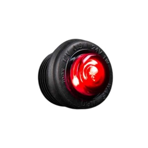 Lumină poziție roșie LED, 29 mm, 1 W, 10-32V, cablu 220 mm, carcasă cauciuc, IP66/68, design negru, Freedom Black Raven Strands