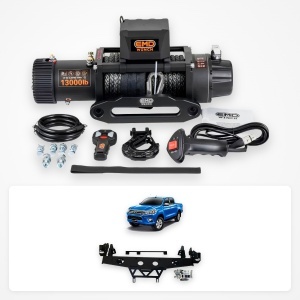 Pachet troliu Toyota Hilux Revo (2016-2021): troliu electric EMD Winch 13000 lbs cablu sintetic și suport troliu dedicat